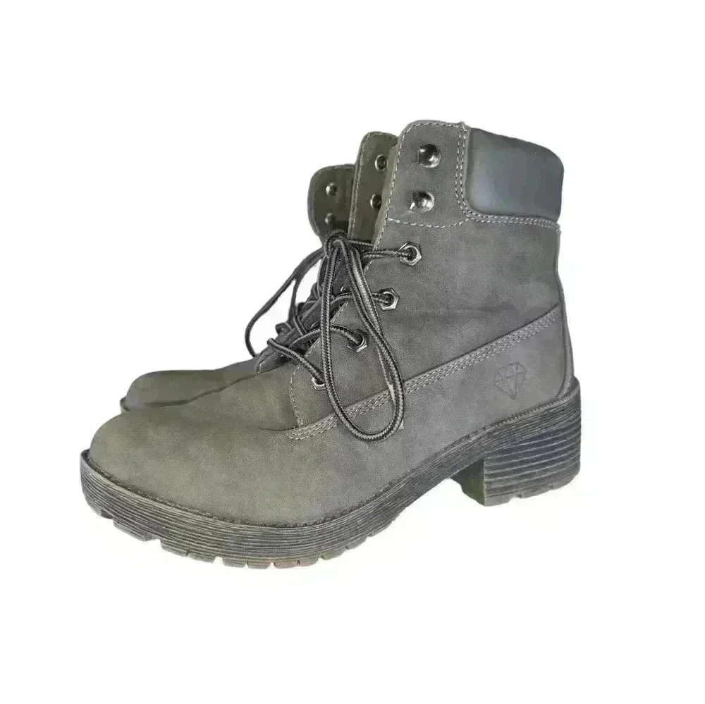 Rock And Candy Boots Staylen Size 8 Gray Hiking PU Synthetic Lace Up *READ*
